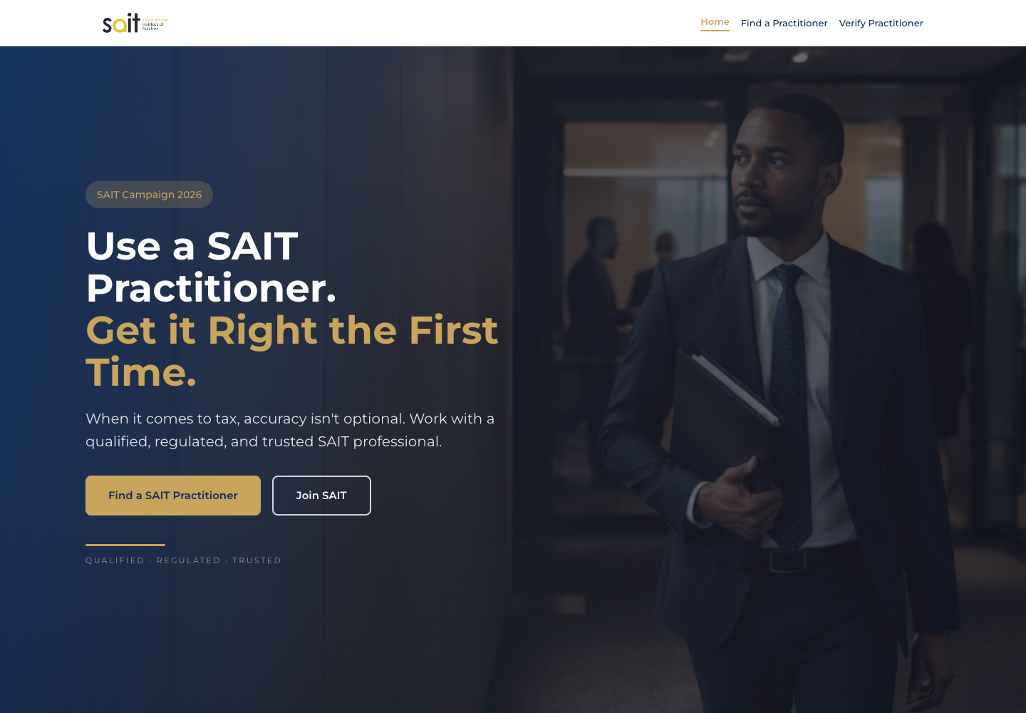 SAIT Landing Page 真实页面截图